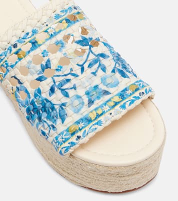 Printed leather platform espadrilles | Farm Rio