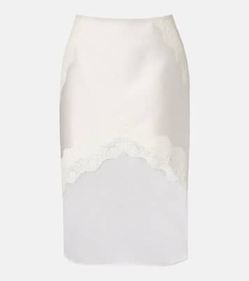 Lace-trimmed satin midi skirt | Jil Sander