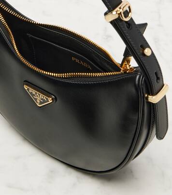 Arqué Small leather shoulder bag | Prada