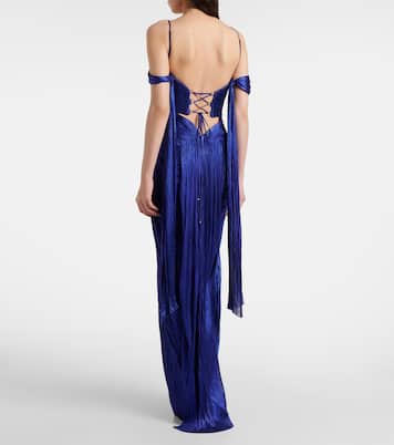 Camilla metallic silk tulle bustier gown | Maria Lucia Hohan
