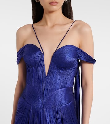 Camilla metallic silk tulle bustier gown | Maria Lucia Hohan
