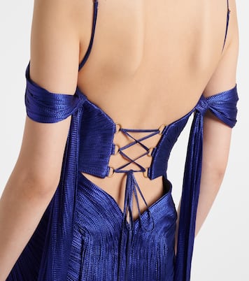 Camilla metallic silk tulle bustier gown | Maria Lucia Hohan