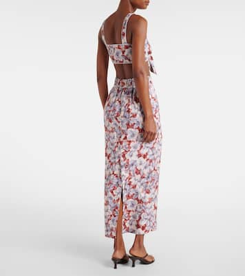 Top raccourci Luna en lin à fleurs | Posse