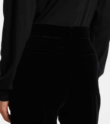 High-rise cotton velvet wide-leg pants | Valentino