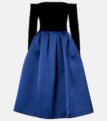 Abito midi in crêpe e raso  | Carolina Herrera