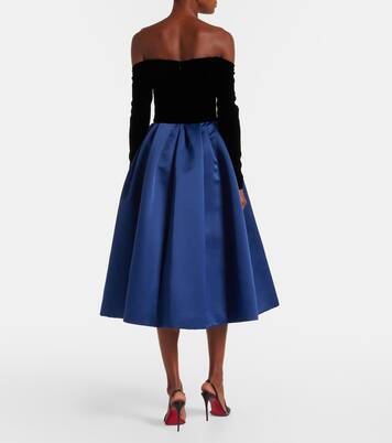 Abito midi in crêpe e raso  | Carolina Herrera