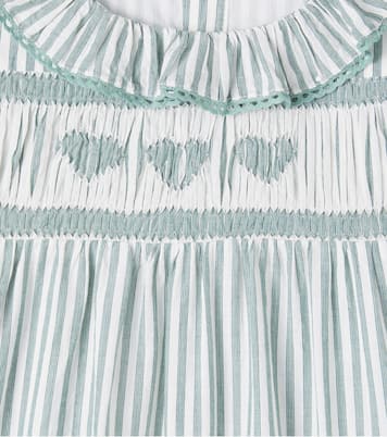 Blusa Antonella de algodón a rayas fruncida | Louise Misha