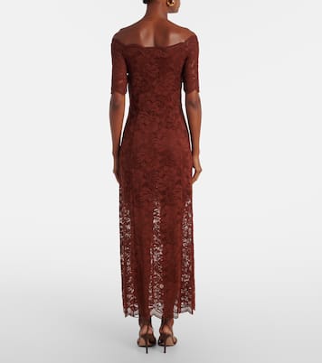 Off-shoulder lace maxi dress | Rabanne