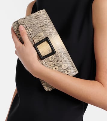 Maygot snake-effect leather clutch | Manolo Blahnik