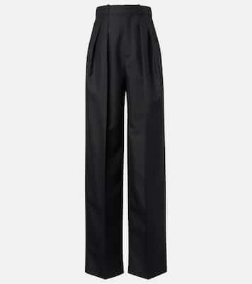 Pantaloni a gamba larga in lana e mohair  | Saint Laurent