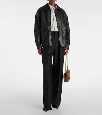 Pantaloni a gamba larga in lana e mohair  | Saint Laurent