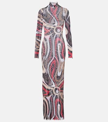 Bedrucktes Maxikleid aus Jersey mit Tüll | Pucci