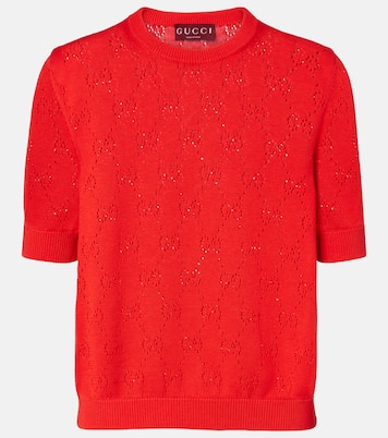 GG pointelle silk and cotton sweater | Gucci