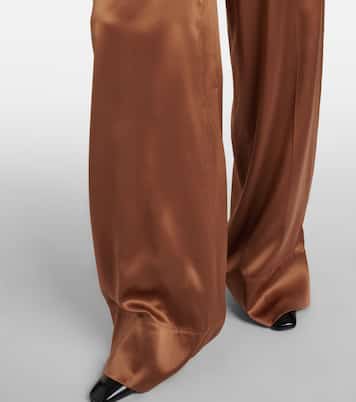 Pantalon ample Dijon en satin de soie | Joseph