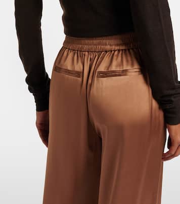 Pantalon ample Dijon en satin de soie | Joseph
