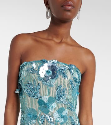 Pierre embellished floral-appliqué gown | Rachel Gilbert