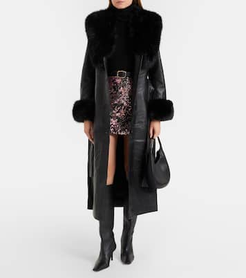 Belted leather coat | Self-Portrait