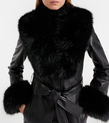 Belted leather coat | Self-Portrait