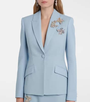 Embellished virgin wool crêpe blazer | Erdem
