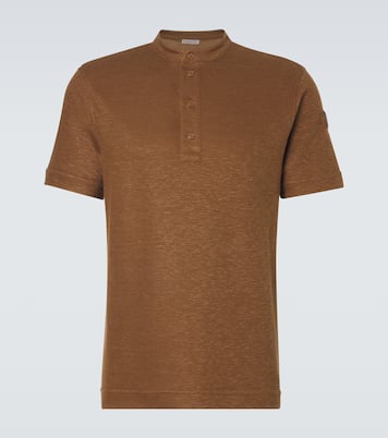 Polo en coton et lin mélangé | Moncler