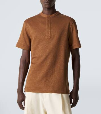 Polo en coton et lin mélangé | Moncler
