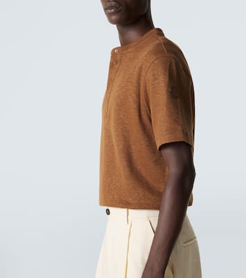 Polo en coton et lin mélangé | Moncler