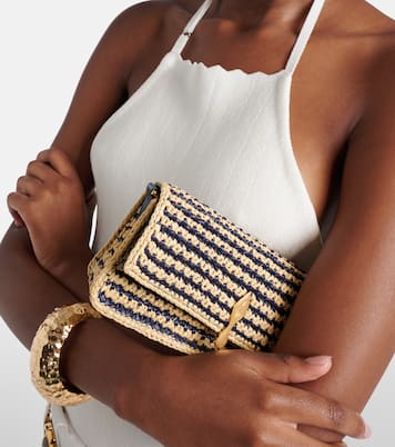 Bettina Mini leather-trimmed crochet clutch | Christian Louboutin