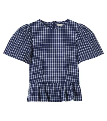 Jasmine gingham cotton seersucker top | The New Society