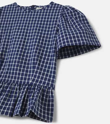 Jasmine gingham cotton seersucker top | The New Society