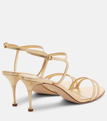 Sandali Ciagalo 70 in pelle metallizzata | Manolo Blahnik