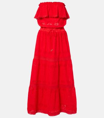 Caroline broderie anglaise cotton midi dress | Melissa Odabash