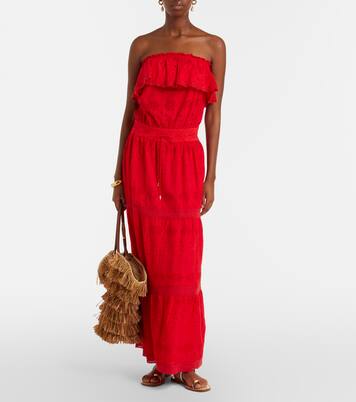 Caroline broderie anglaise cotton midi dress | Melissa Odabash