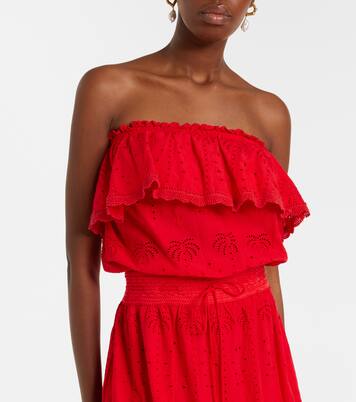 Caroline broderie anglaise cotton midi dress | Melissa Odabash