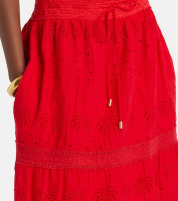 Caroline broderie anglaise cotton midi dress | Melissa Odabash