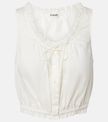 Top Sicilia en coton et dentelle | Staud
