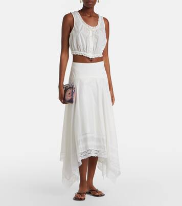 Top Sicilia en coton et dentelle | Staud