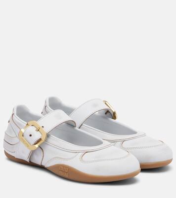 Ballerinas Gymnasium aus Leder | Miu Miu