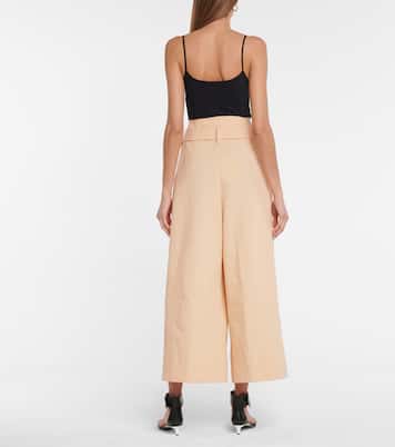 Pantalon ample à taille haute en coton | Jil Sander