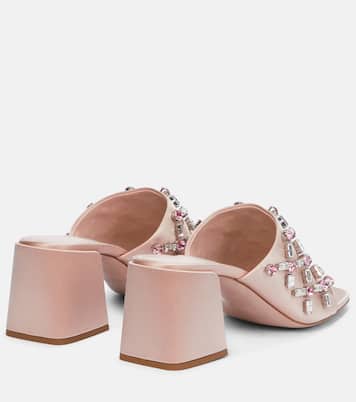 Mules en satin à ornements | Miu Miu