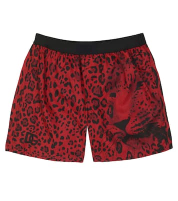 Leopard printed swim shorts | Dolce&Gabbana Kids