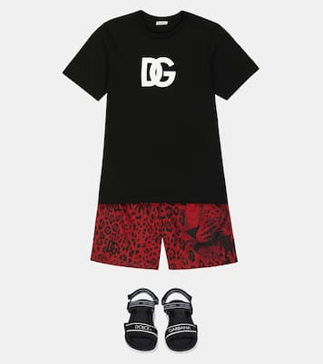 Leopard printed swim shorts | Dolce&Gabbana Kids