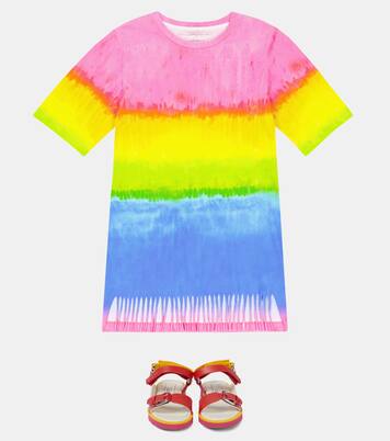 Fringed cotton T-shirt dress | Stella McCartney Kids