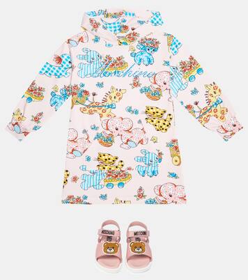 Printed jersey hooded dress | Moschino Kids