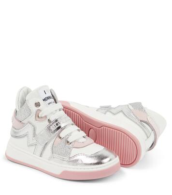 Glittered leather sneakers | Monnalisa
