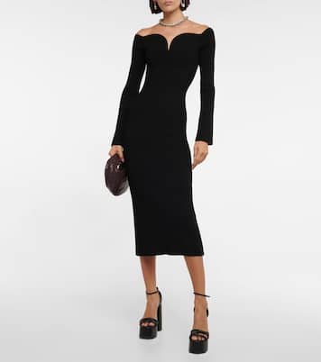 Robe midi Grace à encolure bardot | Galvan