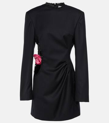 Embellished striped wool minidress | Acne Studios