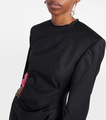 Embellished striped wool minidress | Acne Studios