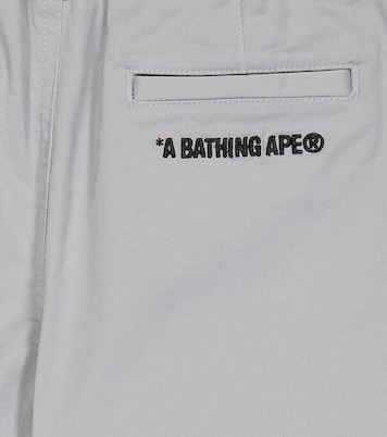 Tuck embroidered twill pants | BAPE Kids