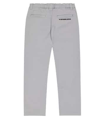 Tuck embroidered twill pants | BAPE Kids