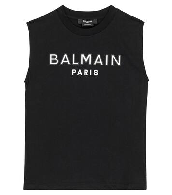 Logo cotton jersey top | Balmain Kids